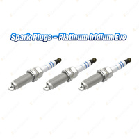 3 x Bosch Platinum Iridium Evo Spark Plugs for Volkswagen Polo TSI AW T-Cross C1