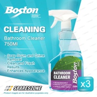 3 x Boston Bathroom Cleaner 750ML - Remove Stubborn Soap Scum Grimed Stains