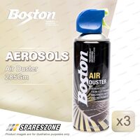 3 x Boston Air Duster Aerosol 285 Gram High Pressure Air Spray Removing Dust