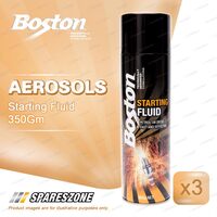 3 Boston Starting Fluid Maintenance Aerosol 350Gram Aid In Cold Starting Engines