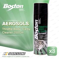3 Boston Throttle Body Carby Cleaner Maintenance Aerosol 350G Remove Dirt Grime