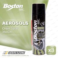 3 Boston Chain Spray Maintenance Aerosol 350Gram Lubricant For Motorcycle Chains