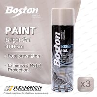 3x Boston Bright Gal Metal Protection Paint 400 Gram Corrosion Protection Finish