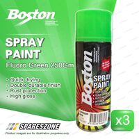 3 x Boston Fluoro Vibrant Fluorescent Green Spray Paint 250G Enhance Surfaces
