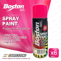6 x Boston Fluoro Vibrant Fluorescent Pink Spray Paint 250G Enhance Surfaces