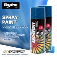 2 x Boston Ocean Blue Spray Paint Can 250 Gram High Gloss Rust Protection