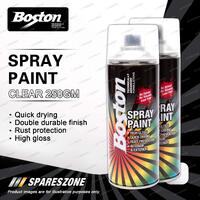 2 x Boston Clear Spray Paint Can 250 Gram High Gloss Rust Protection