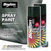 2 x Boston Brunswick Green Spray Paint Can 250 Gram High Gloss Rust Protection