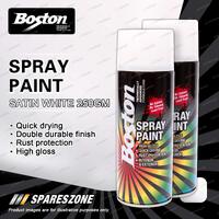 2 x Boston Satin White Spray Paint Can 250 Gram High Gloss Rust Protection