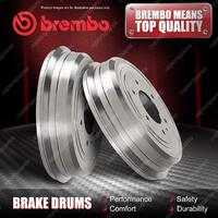 2x Rear Brembo Brake Drums for Toyota Hilux Vigo 2WD 254.1mm Diameter