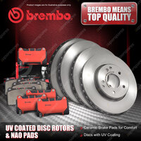 Front + Rear Brembo UV Disc Rotors & NAO Brake Pads for Citroen Xsara 2.0L 97KW
