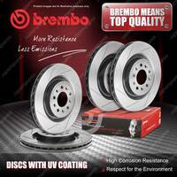 4x Brembo Front+Rear UV Coated Brake Rotors for Aston Martin DB9 Vantage Volante