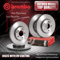 4x Brembo Front+Rear UV Coated Brake Rotors for Citroen Xsara Picasso N68 02-12