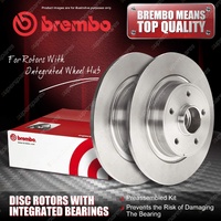 2x Rear Brembo Disc Brake Rotors with Bearing Kit for Renault Trafic Van FG