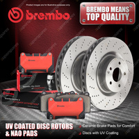 Front Brembo Disc Rotors Brake Pads for Mercedes Benz S320 350 450 500 W221 C216