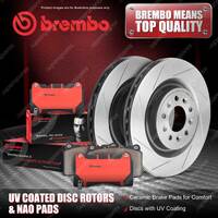 Front Brembo UV Disc Brake Rotors NAO Brake Pads for Renault Megane DZ0 DZ1 R.S.
