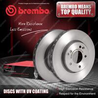 2x Front Brembo UV Coated Disc Brake Rotors for Fiat Speedgear Strada OD 257mm