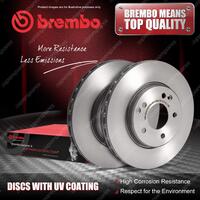 2x Front Brembo UV Coated Disc Brake Rotors for Roewe 950 E950 2012 - On