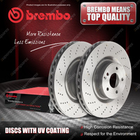 2x Front Brembo UV Drilled Brake Rotors for Mercedes-Benz GLE53 GLE450 V167 C167