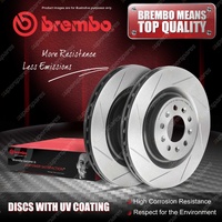 2x Front Brembo UV Coated Slotted Disc Brake Rotors for Chrysler 300C LX LE