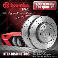 2x Front Brembo Drilled Disc Brake Rotors for Fiat Tempra 159 Tipo 160 Manual