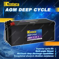 Century Deep Cycle AGM Battery -M8 Insert 165Ah Portable 4WD Sealed Marine Solar