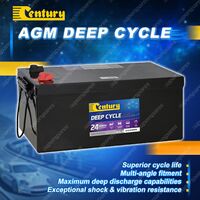 Century Deep Cycle AGM Battery -M8 Insert 270Ah Portable 4WD Sealed Marine Solar
