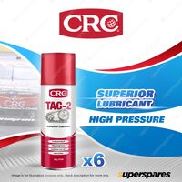 6 x CRC TAC2 Adhesive Lubricant 300g/492ml - for All Chain Gears Wire Ropes Auto
