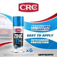 6 x CRC Zinc It 350g - Aerosol Galvanic Rust Protective Corrosion Protection