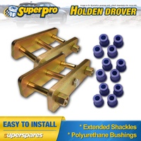 Extended Greasable Shackles & SuperPro Bushings kit for Holden Drover QB 85-87