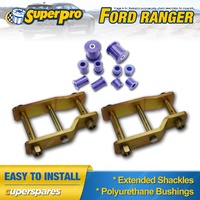 Extended Greasable Shackles & Superpro Poly Bushings kit for Ford Ranger PX