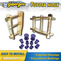 Extended Greasable Shackles & Superpro Bushings kit for Toyota Hilux 97-05