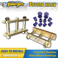 Rear Shackles & Superpro Poly Bushings kit for Toyota Hilux 79-97