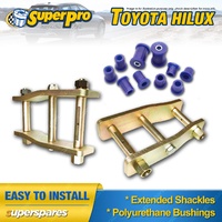 Extended Greasable Shackles & Superpro Bushings kit for Toyota Hilux KUN26R