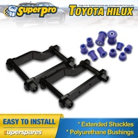 Extended Greasable Shackles & Superpro Bushings kit for Toyota Hilux Revo 15-on