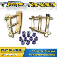 Extended Greasable Shackles & Superpro Bushings kit for FORD COURIER 4WD 87-06