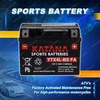 Katana Sports Battery - 12V 50CCA 3Ah for Piaggio Various Models Motorcycle