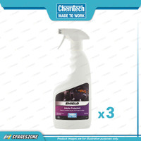 3 x Chemtech Shield Interior Protectant Floral-Scented Trigger Pack 500ML