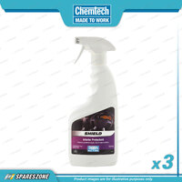 3 x Chemtech Shield Interior Protectant Floral-Scented Trigger Pack 500ML
