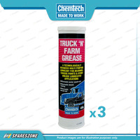 3 x Chemtech Truck N Farm Grease 450G Technologically Multi-Purpose Lubricant