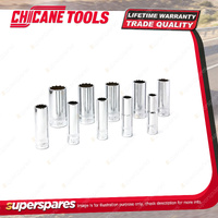 10 Pcs of Chicane 3/8" Drive Metric Deep Socket Set - Chrome Vanadium Steel