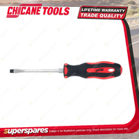 Chicane Slotted Screwdriver 6.5mm x 100mm - SVCM Steel and Satin Chrome Plated