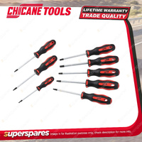 8 Pcs of Chicane Tamperproof Torx Screwdriver Set - Heavy Duty Plastic Case