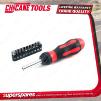 Chicane 16 In 1 Ratcheting Bitdriver Set - Professional PP+TPV Soft Grip Handle