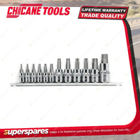 12 Pcs of Chicane Tamper Proof Torx Bits Socket Set - Chrome Vanadium Steel