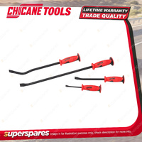 4 Pcs of Chicane Professional Pry Bar Set - PP+TPV Soft Grip Handle Cr-V Steel