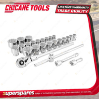 27 Pcs of Chicane 3/4" Drive 12Pt Metric / Af Standard Socket Set