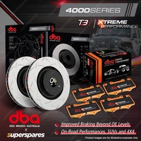 DBA Rear 4000 T3 Brake Rotors & Xtreme Pads for Nissan Pathfinder R51 2.5 4.0