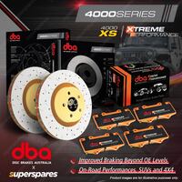DBA Front 4000 XS Gold Brake Rotors Xtreme Pads for Holden Commodore VE 3.0 3.6