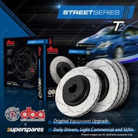 DBA Front + Rear T2 Slotted Brake Rotors for Alfa Romeo Mito 955 1.4L 88kW 99kW